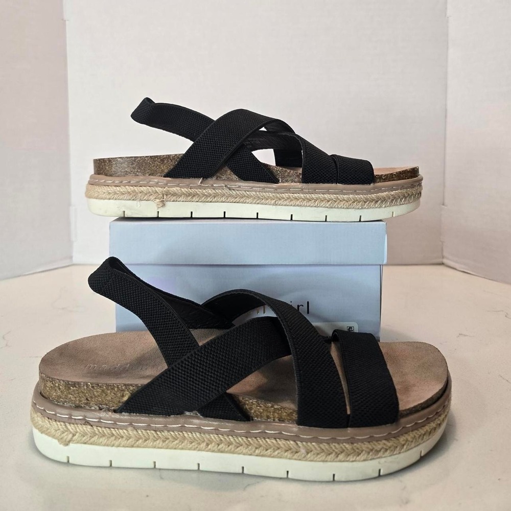 Madden Girl LORRA Black Platform Sandals Women's Size 7 Brand new